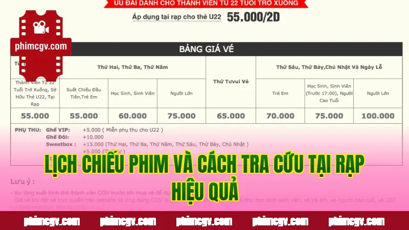 Lịch chiếu phim và cách tra cứu tại rạp hiệu quả